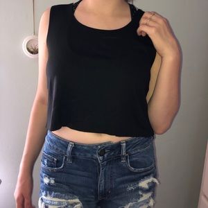 simple black tank top